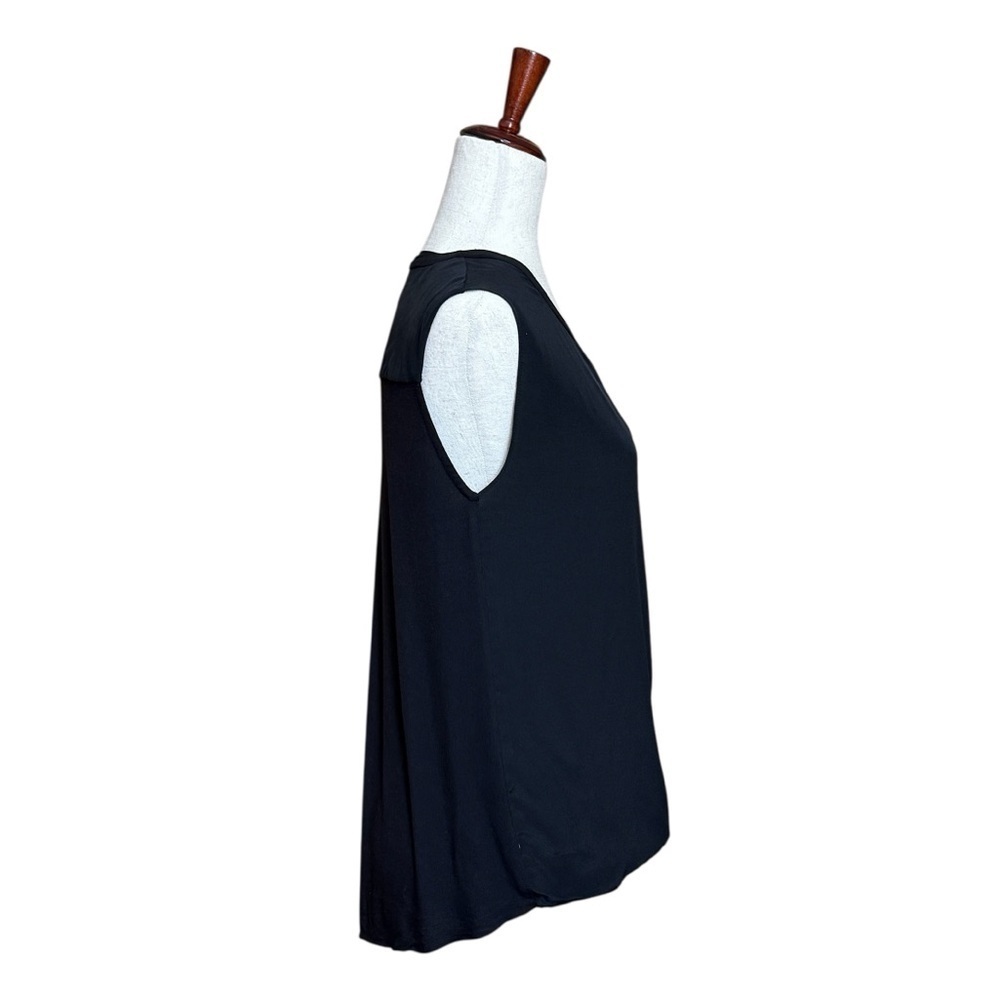 Anthropology Bailey 44 Elegant Black Faux Wrap Sleeveless Silk Top Size XS #1687 - Picture 3 of 6